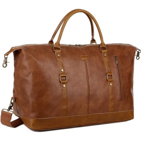 Leather Travel Duffel Tote Bag Overnight Weekender Bag Oversized